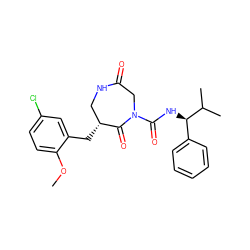 COc1ccc(Cl)cc1C[C@@H]1CNC(=O)CN(C(=O)N[C@H](c2ccccc2)C(C)C)C1=O ZINC000028895048