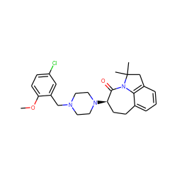 COc1ccc(Cl)cc1CN1CCN([C@@H]2CCc3cccc4c3N(C2=O)C(C)(C)C4)CC1 ZINC000022927157
