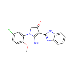 COc1ccc(Cl)cc1N1CC(=O)C(c2nc3ccccc3[nH]2)=C1N ZINC000005012163