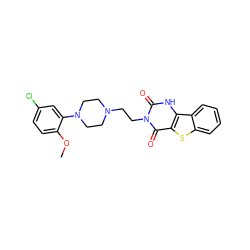 COc1ccc(Cl)cc1N1CCN(CCn2c(=O)[nH]c3c(sc4ccccc43)c2=O)CC1 ZINC000028604128