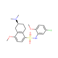 COc1ccc(Cl)cc1NS(=O)(=O)c1ccc(OC)c2c1CC[C@H](N(C)C)C2 ZINC000137285856