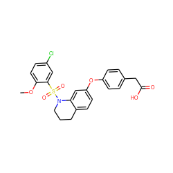 COc1ccc(Cl)cc1S(=O)(=O)N1CCCc2ccc(Oc3ccc(CC(=O)O)cc3)cc21 ZINC000299859076