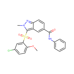 COc1ccc(Cl)cc1S(=O)(=O)c1c2cc(C(=O)Nc3ccccc3)ccc2nn1C ZINC000299855122