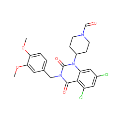 COc1ccc(Cn2c(=O)c3c(Cl)cc(Cl)cc3n(C3CCN(C=O)CC3)c2=O)cc1OC ZINC000059224819