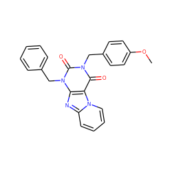 COc1ccc(Cn2c(=O)c3c(nc4ccccn43)n(Cc3ccccc3)c2=O)cc1 ZINC000013475111