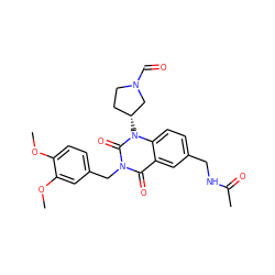 COc1ccc(Cn2c(=O)c3cc(CNC(C)=O)ccc3n([C@@H]3CCN(C=O)C3)c2=O)cc1OC ZINC000113197804