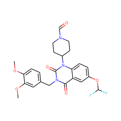 COc1ccc(Cn2c(=O)c3cc(OC(F)F)ccc3n(C3CCN(C=O)CC3)c2=O)cc1OC ZINC000043207157