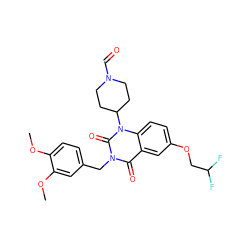 COc1ccc(Cn2c(=O)c3cc(OCC(F)F)ccc3n(C3CCN(C=O)CC3)c2=O)cc1OC ZINC000043207154