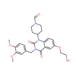 COc1ccc(Cn2c(=O)c3cc(OCCO)ccc3n(C3CCN(C=O)CC3)c2=O)cc1OC ZINC000059224510