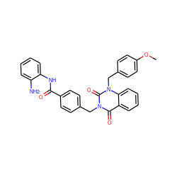 COc1ccc(Cn2c(=O)n(Cc3ccc(C(=O)Nc4ccccc4N)cc3)c(=O)c3ccccc32)cc1 ZINC000028826549