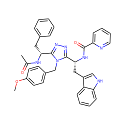 COc1ccc(Cn2c([C@@H](Cc3ccccc3)NC(C)=O)nnc2[C@@H](Cc2c[nH]c3ccccc23)NC(=O)c2ccccn2)cc1 ZINC000096173884