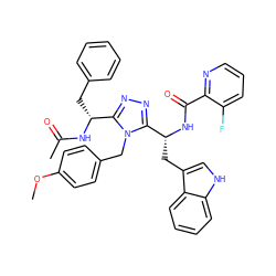 COc1ccc(Cn2c([C@@H](Cc3ccccc3)NC(C)=O)nnc2[C@@H](Cc2c[nH]c3ccccc23)NC(=O)c2ncccc2F)cc1 ZINC000653849318