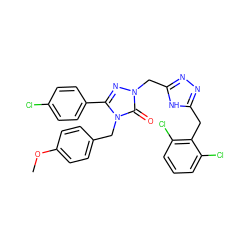 COc1ccc(Cn2c(-c3ccc(Cl)cc3)nn(Cc3nnc(Cc4c(Cl)cccc4Cl)[nH]3)c2=O)cc1 ZINC000118908810