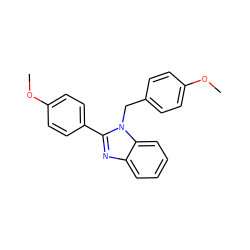 COc1ccc(Cn2c(-c3ccc(OC)cc3)nc3ccccc32)cc1 ZINC000000189499