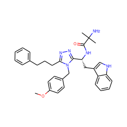 COc1ccc(Cn2c(CCCc3ccccc3)nnc2[C@@H](Cc2c[nH]c3ccccc23)NC(=O)C(C)(C)N)cc1 ZINC000028636247