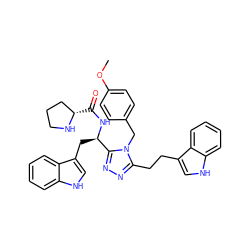 COc1ccc(Cn2c(CCc3c[nH]c4ccccc34)nnc2[C@@H](Cc2c[nH]c3ccccc23)NC(=O)[C@H]2CCCN2)cc1 ZINC000014970442