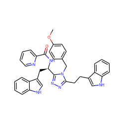 COc1ccc(Cn2c(CCc3c[nH]c4ccccc34)nnc2[C@@H](Cc2c[nH]c3ccccc23)NC(=O)c2ccccn2)cc1 ZINC000028978243