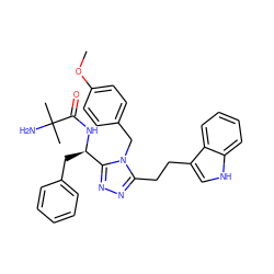 COc1ccc(Cn2c(CCc3c[nH]c4ccccc34)nnc2[C@@H](Cc2ccccc2)NC(=O)C(C)(C)N)cc1 ZINC000028978006