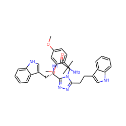 COc1ccc(Cn2c(CCc3c[nH]c4ccccc34)nnc2[C@H](Cc2c[nH]c3ccccc23)NC(=O)C(C)(C)N)c(OC)c1 ZINC000028977876