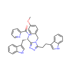 COc1ccc(Cn2c(CCc3c[nH]c4ccccc34)nnc2[C@H](Cc2c[nH]c3ccccc23)NC(=O)c2ccccn2)cc1 ZINC000028978247