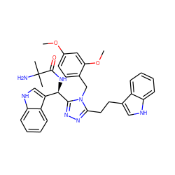 COc1ccc(Cn2c(CCc3c[nH]c4ccccc34)nnc2[C@H](NC(=O)C(C)(C)N)c2c[nH]c3ccccc23)c(OC)c1 ZINC000028973028