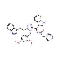 COc1ccc(Cn2c(CCc3c[nH]c4ccccc34)nnc2[C@H](NC(=O)Cc2ccccn2)c2c[nH]c3ccccc23)c(OC)c1 ZINC000028973100