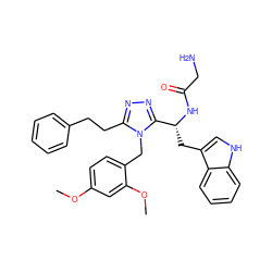 COc1ccc(Cn2c(CCc3ccccc3)nnc2[C@@H](Cc2c[nH]c3ccccc23)NC(=O)CN)c(OC)c1 ZINC000014970396