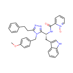 COc1ccc(Cn2c(CCc3ccccc3)nnc2[C@@H](Cc2c[nH]c3ccccc23)NC(=O)c2cccc[n+]2[O-])cc1 ZINC000473121849