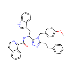 COc1ccc(Cn2c(CCc3ccccc3)nnc2[C@@H](Cc2c[nH]c3ccccc23)NC(=O)c2nccc3ccccc23)cc1 ZINC000473135644