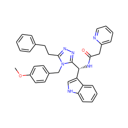 COc1ccc(Cn2c(CCc3ccccc3)nnc2[C@H](NC(=O)Cc2ccccn2)c2c[nH]c3ccccc23)cc1 ZINC000028973126