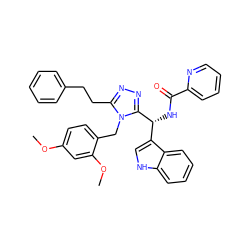 COc1ccc(Cn2c(CCc3ccccc3)nnc2[C@H](NC(=O)c2ccccn2)c2c[nH]c3ccccc23)c(OC)c1 ZINC000028973042