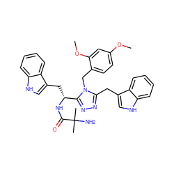 COc1ccc(Cn2c(Cc3c[nH]c4ccccc34)nnc2[C@@H](Cc2c[nH]c3ccccc23)NC(=O)C(C)(C)N)c(OC)c1 ZINC000028636483