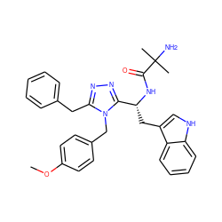 COc1ccc(Cn2c(Cc3ccccc3)nnc2[C@@H](Cc2c[nH]c3ccccc23)NC(=O)C(C)(C)N)cc1 ZINC000028636642