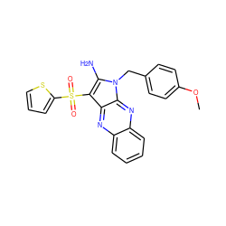 COc1ccc(Cn2c(N)c(S(=O)(=O)c3cccs3)c3nc4ccccc4nc32)cc1 ZINC000002398095