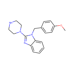 COc1ccc(Cn2c(N3CCNCC3)nc3ccccc32)cc1 ZINC000026251823