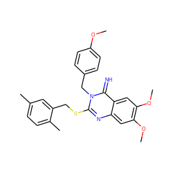 COc1ccc(Cn2c(SCc3cc(C)ccc3C)nc3cc(OC)c(OC)cc3c2=N)cc1 ZINC000100330770