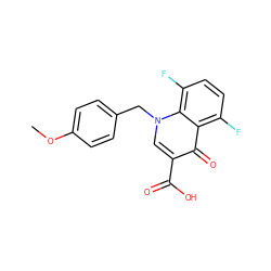 COc1ccc(Cn2cc(C(=O)O)c(=O)c3c(F)ccc(F)c32)cc1 ZINC000045347928