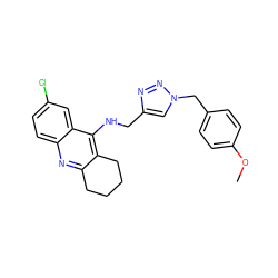 COc1ccc(Cn2cc(CNc3c4c(nc5ccc(Cl)cc35)CCCC4)nn2)cc1 ZINC001772575550