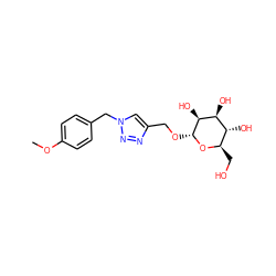 COc1ccc(Cn2cc(CO[C@H]3O[C@H](CO)[C@@H](O)[C@H](O)[C@@H]3O)nn2)cc1 ZINC000073168024