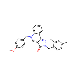 COc1ccc(Cn2cc3c(=O)n(Cc4ccc(C)cc4C)nc-3c3ccccc32)cc1 ZINC000299821400