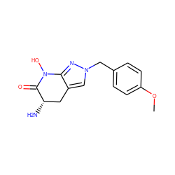 COc1ccc(Cn2cc3c(n2)N(O)C(=O)[C@@H](N)C3)cc1 ZINC000166323822