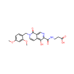 COc1ccc(Cn2ccc3c(O)c(C(=O)NCCC(=O)O)ncc3c2=O)c(OC)c1 ZINC000169710953