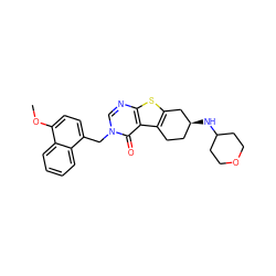 COc1ccc(Cn2cnc3sc4c(c3c2=O)CC[C@H](NC2CCOCC2)C4)c2ccccc12 ZINC001772581936