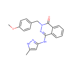 COc1ccc(Cn2nc(Nc3cc(C)[nH]n3)c3ccccc3c2=O)cc1 ZINC000035982780