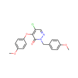 COc1ccc(Cn2ncc(Cl)c(Oc3ccc(OC)cc3)c2=O)cc1 ZINC000095595326