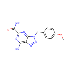 COc1ccc(Cn2nnc3c(N)nc(C(N)=O)nc32)cc1 ZINC000084729677