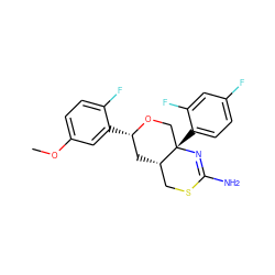 COc1ccc(F)c([C@H]2C[C@H]3CSC(N)=N[C@@]3(c3ccc(F)cc3F)CO2)c1 ZINC000221117105