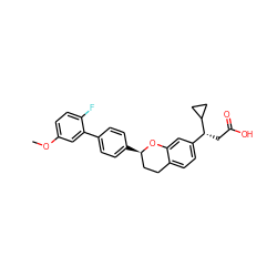 COc1ccc(F)c(-c2ccc([C@@H]3CCc4ccc([C@@H](CC(=O)O)C5CC5)cc4O3)cc2)c1 ZINC000222076222