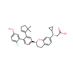 COc1ccc(F)c(-c2ccc([C@@H]3CCc4ccc([C@@H](CC(=O)O)C5CC5)cc4O3)cc2C2=CCCC2(C)C)c1 ZINC000223479670