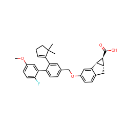 COc1ccc(F)c(-c2ccc(COc3ccc4c(c3)[C@@H]3[C@@H](C(=O)O)[C@@H]3C4)cc2C2=CCCC2(C)C)c1 ZINC000096270304